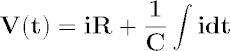 V(t)=iR+\frac{1}{C}\int{}idt